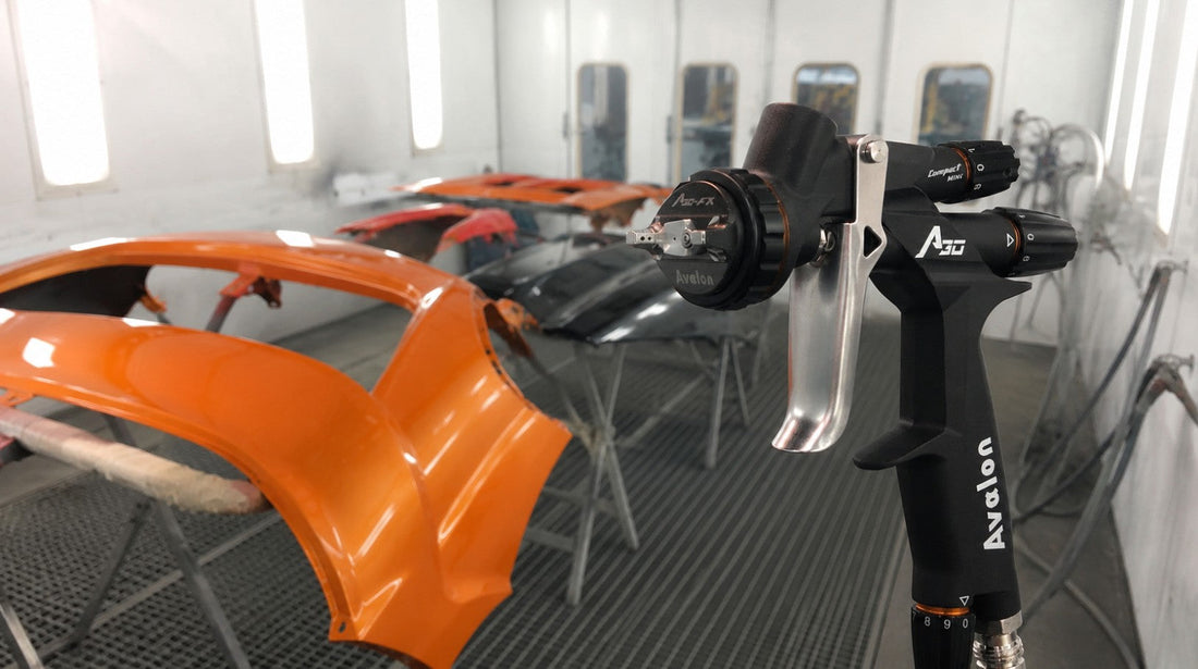 Touch up paint spray gun control for exact auto repairs