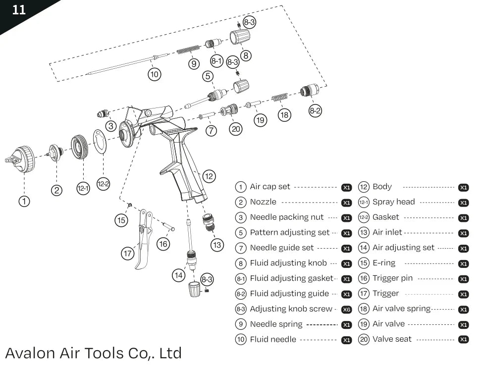 Avalon Paint Spray Gun Parts