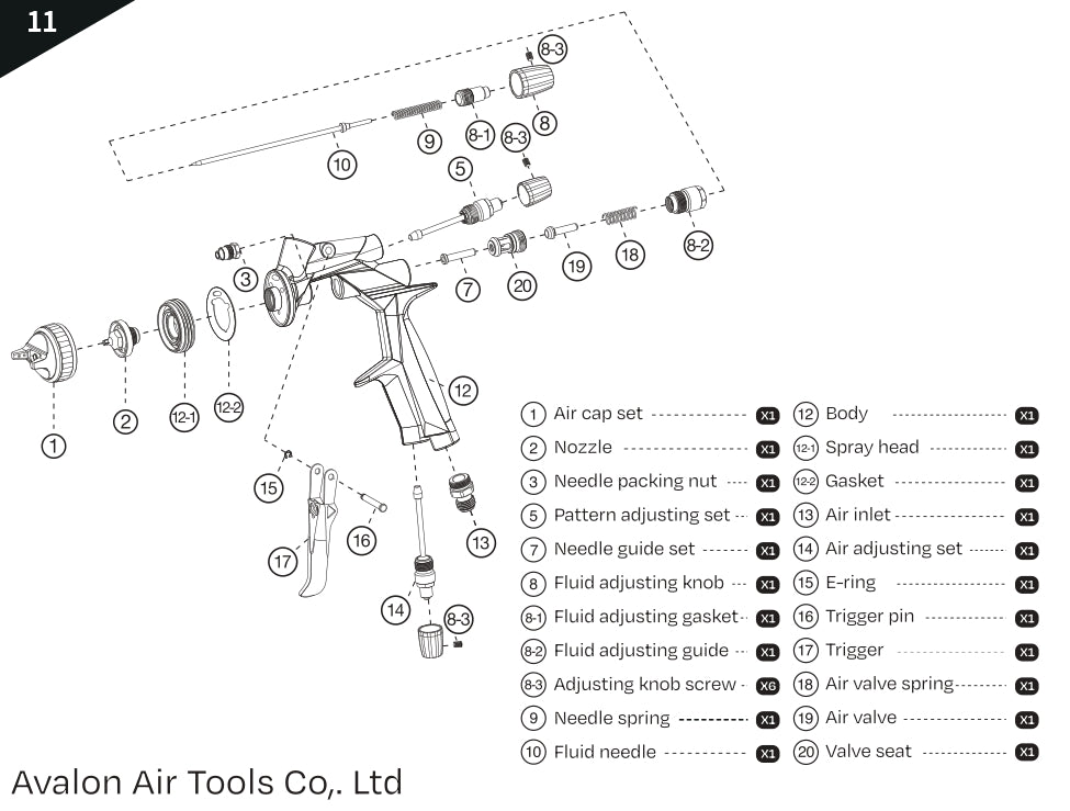 A-30 Mini/Compact  Spray Gun Kit