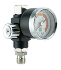 Pressure regulator with gauge on a white background