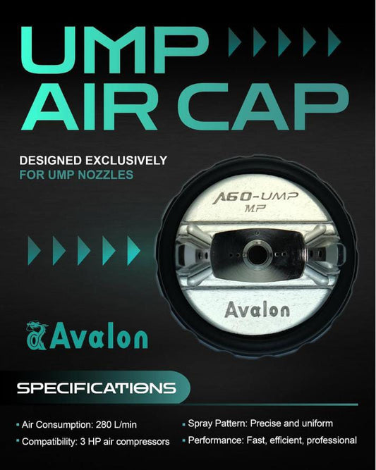 Avalon UMP medium-pressure spray gun 1.3mm
UMP 1.2mm nozzle metallic paint
UMP 1.4mm primer application
UMP 1.5mm high-build filler coverage